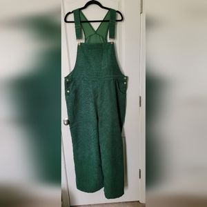 Cider brand green corduroy bib overalls